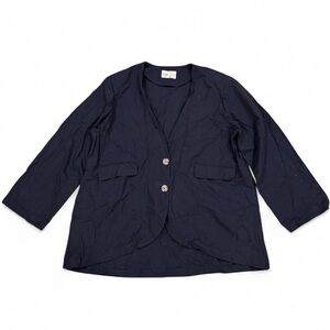 Nap oversized cotton linen blazer jacket